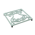 Orsina Cast Iron Trivet – Pale Blue Swirl Heat Protector Pot Stand