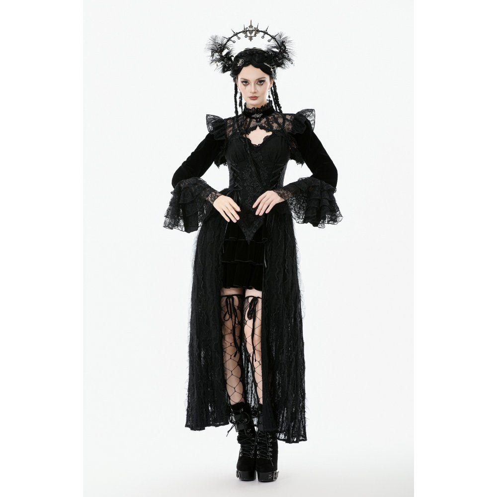 Dark in Love Erzebeth Gothic Bolero Shrug – Black Lace & Velvet