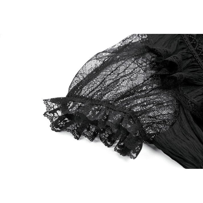 Dark in Love Black Lace Silhouette Gothic Dress with Cross Charm