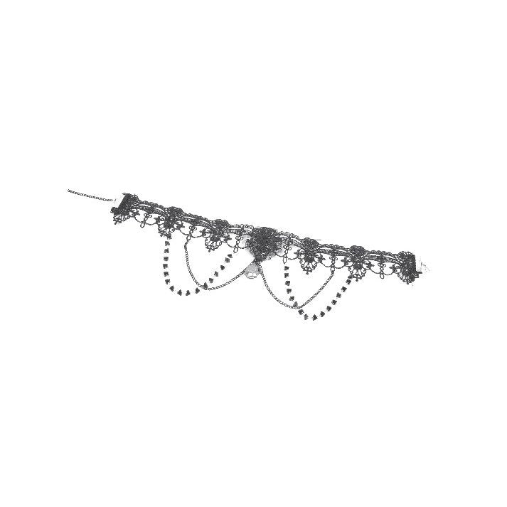 Dark In Love Adelina Gothic Choker – Black Lace & Filigree Necklace