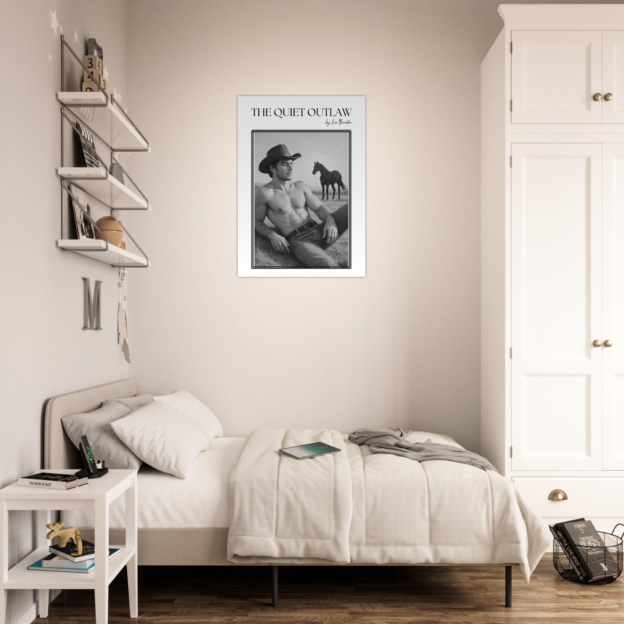 The Quiet Outlaw. Retro Cowboy Poster | 80s Western Wall Art for Home Decor