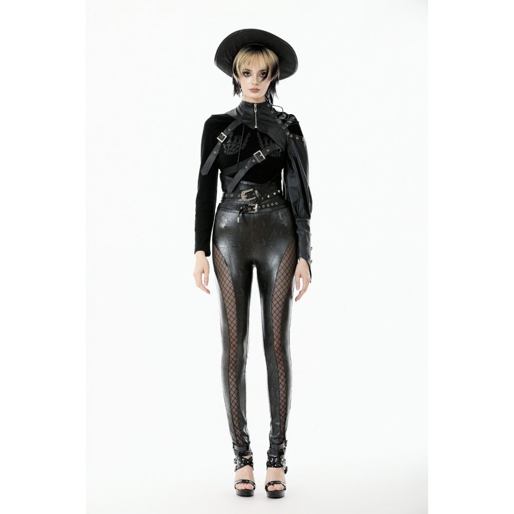 Dark in Love Zora Single Sleeve Harness Shrug | Faux Leather Alt Top