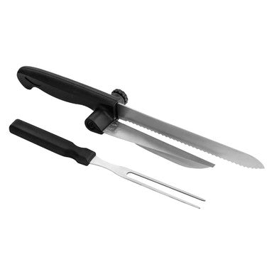 Orsina Jacques 2-Piece Carving Set – Black & Silver Meat Knife & Fork