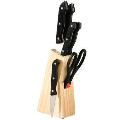 Orsina Maxima 6 Piece Stainless Steel Knife Set with Wooden Block
