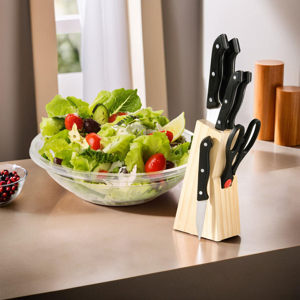 Orsina Maxima 6 Piece Stainless Steel Knife Set with Wooden Block