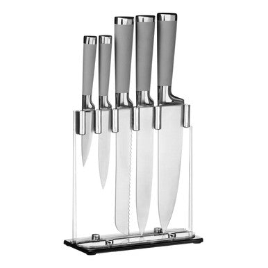 Orsina Corsico 5 Piece Stainless Steel Knife Set with Acrylic Block
