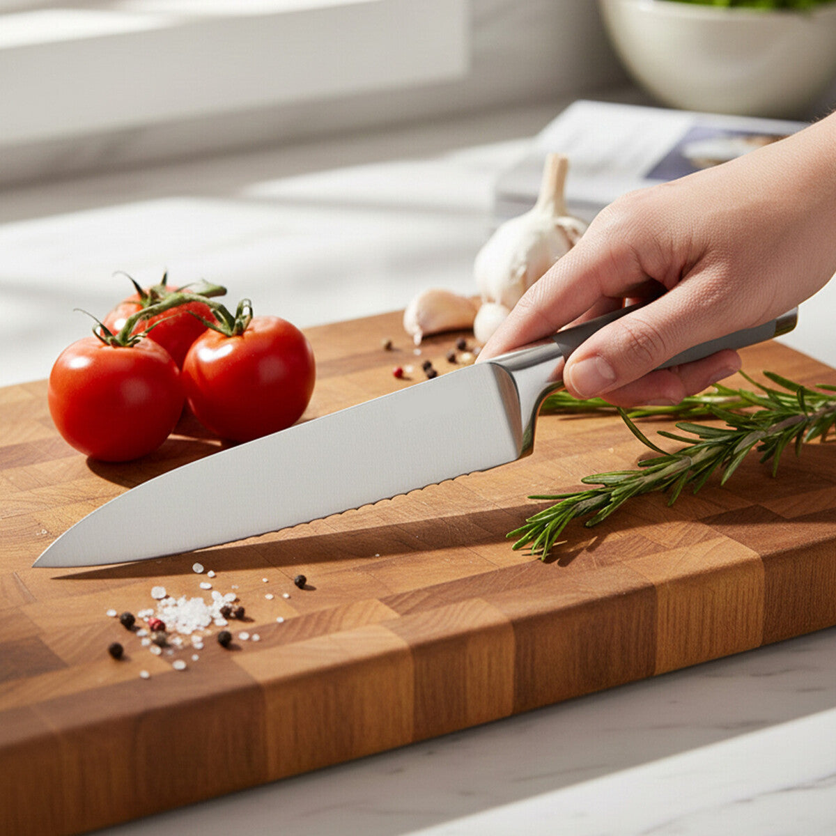 Orsina Corsico 5 Piece Stainless Steel Knife Set with Acrylic Block