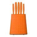 Orsina Living Colour 5-Piece Orange Stainless Steel Knife Block Set