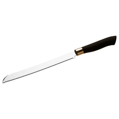 Orsina Corsico 11-Piece Stainless Steel Knife Set with Block, Black/Gold