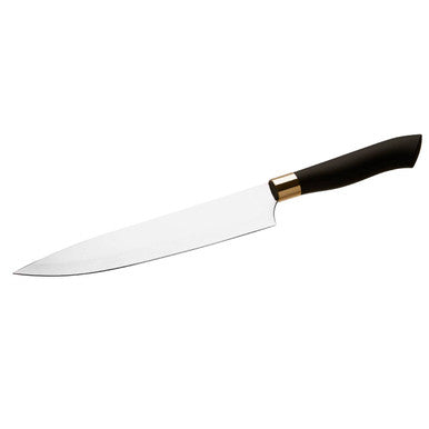 Orsina Corsico 11-Piece Stainless Steel Knife Set with Block, Black/Gold