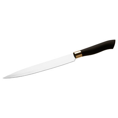 Orsina Corsico 11-Piece Stainless Steel Knife Set with Block, Black/Gold