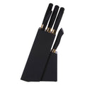 Orsina Corsico 11-Piece Stainless Steel Knife Set with Block, Black/Gold