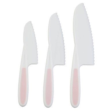 Orsina Zing Dessert and Salad Knives – Set of 3 Serrated Pastel Pink