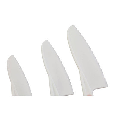 Orsina Zing Dessert and Salad Knives – Set of 3 Serrated Pastel Pink