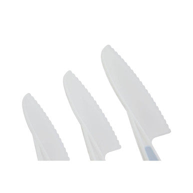 Orsina Zing Set of 3 Serrated Salad and Dessert Knives – Pastel Blue