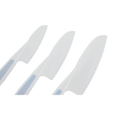 Orsina Zing Set of 3 Serrated Salad and Dessert Knives – Pastel Blue