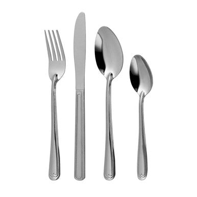Orsina 16pc Stainless Steel Cutlery Set | Polished Silver Flatware