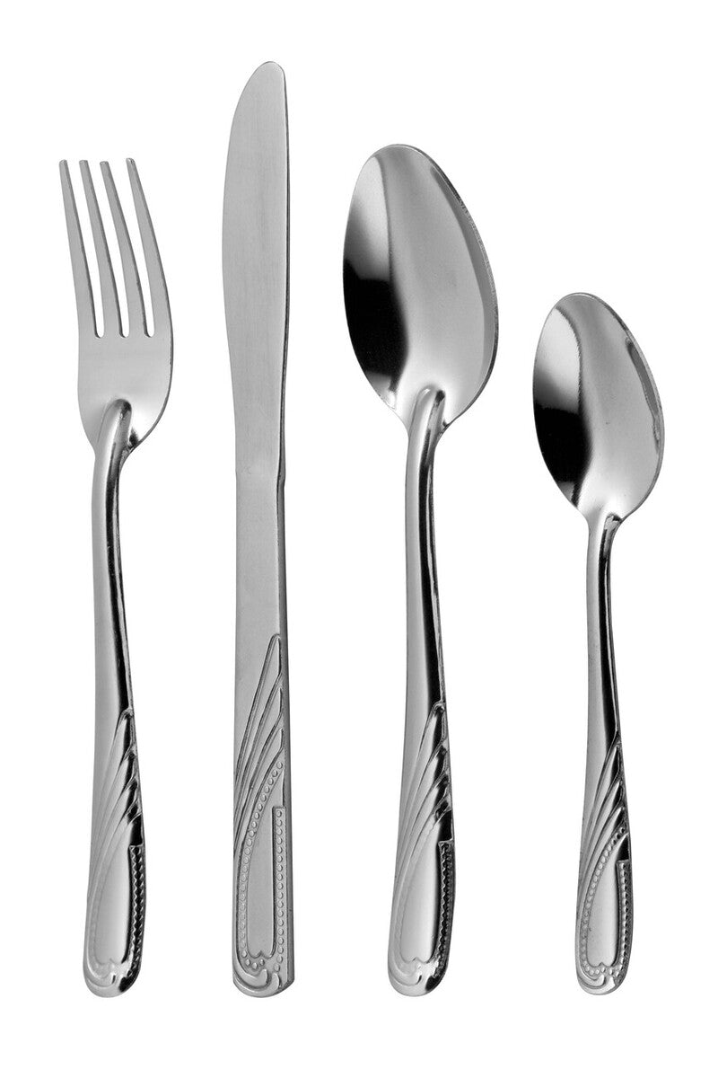 Orsina Dorothy 16 Piece Stainless Steel Cutlery Set | Polished Silver