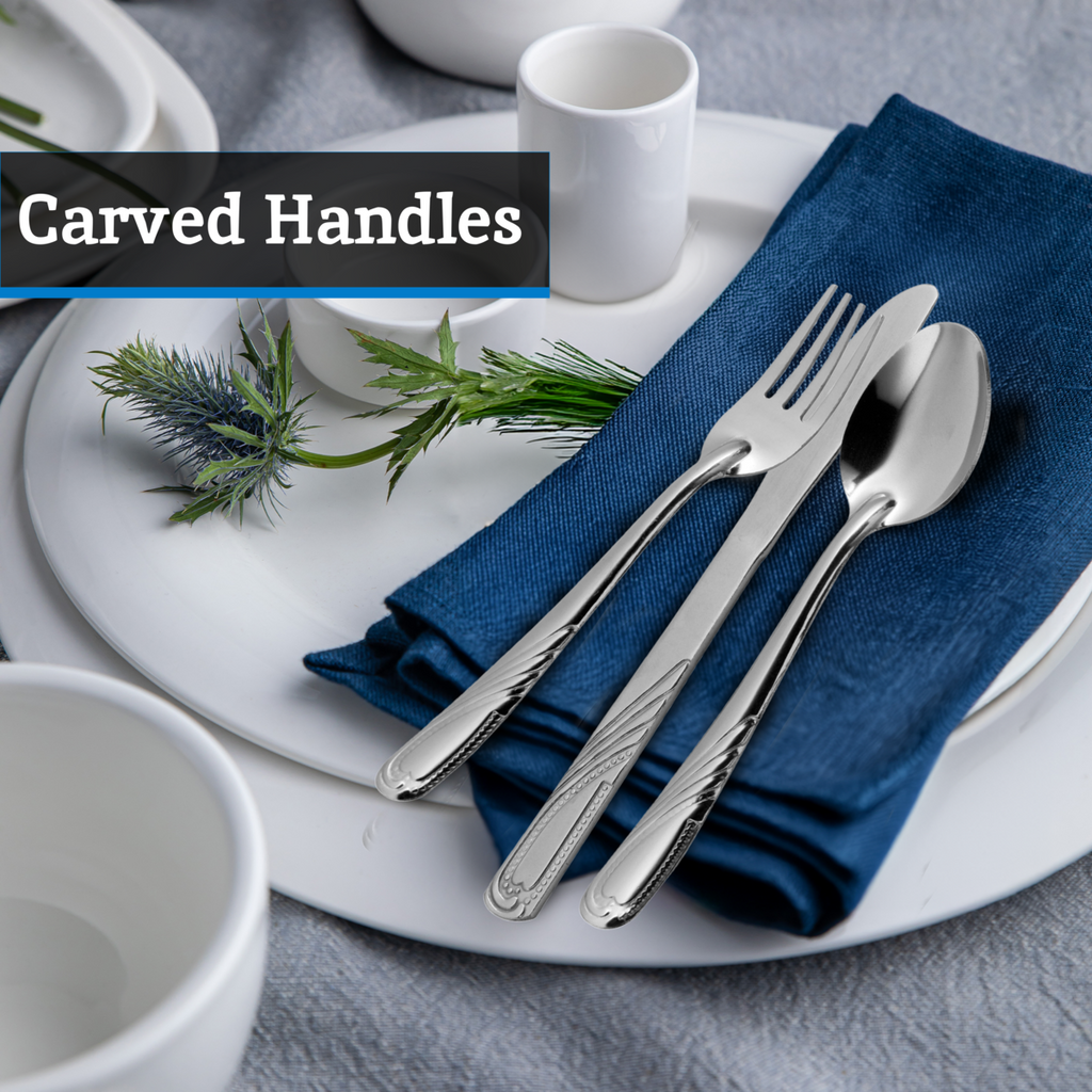 Orsina Dorothy 16 Piece Stainless Steel Cutlery Set | Polished Silver