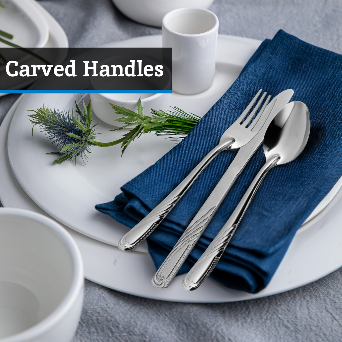 Orsina Dorothy 16 Piece Stainless Steel Cutlery Set | Polished Silver
