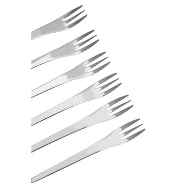 Orsina Curve Stainless Steel Cake Server and Forks Set | Silver