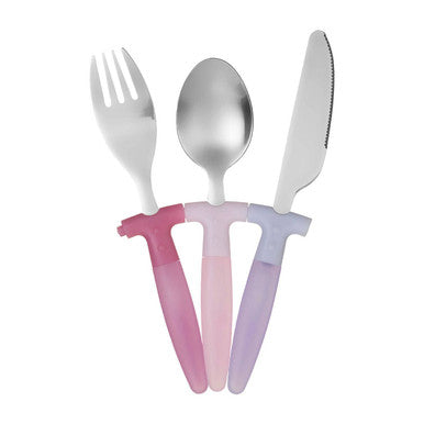 Orsina Kai Children's 3-Piece Pink Cutlery Set | Stainless Steel
