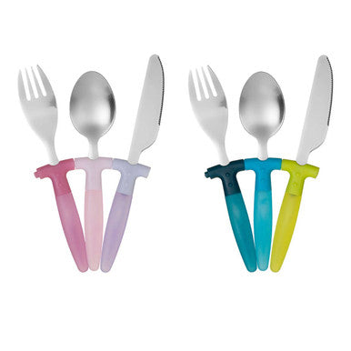 Orsina Kai Children's 3-Piece Pink Cutlery Set | Stainless Steel