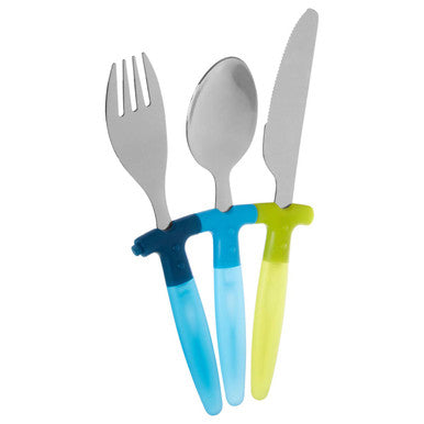 Orsina Kai Childrens 3 Piece Cutlery Set – Blue & Green Stainless Steel