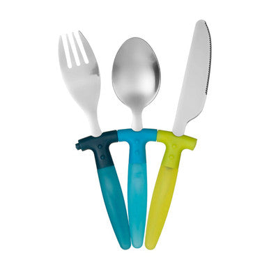 Orsina Kai Childrens 3 Piece Cutlery Set – Blue & Green Stainless Steel