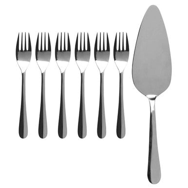 Orsina Hallie Stainless Steel Cake Serving Set | 7-Piece Silver Set