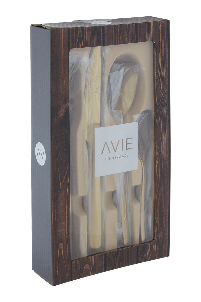 Orsina Avie Aura 16-Piece Gold Cutlery Set – Modern Stainless Flatware