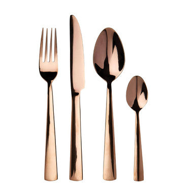 Orsina Avie Lustra 16-Piece Rose Gold Stainless Steel Cutlery Set