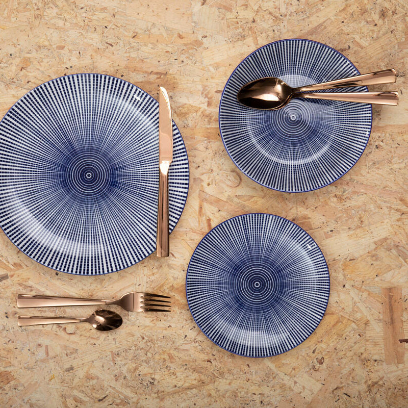Orsina Avie Lustra 16-Piece Rose Gold Stainless Steel Cutlery Set