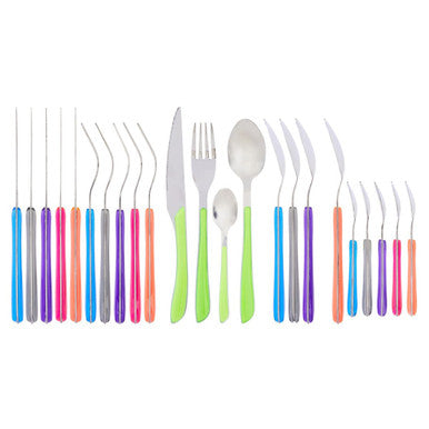 Orsina Zuma 24-Piece Multicoloured Stainless Steel Cutlery Set