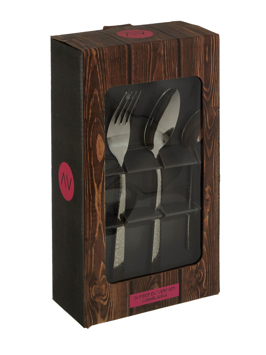 Orsina Avie Casablanca 24-Piece Cutlery Set | Stainless Steel Silver