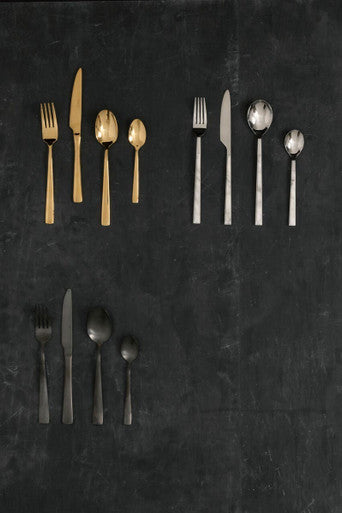 Orsina Avie 16-Piece Onyx Cutlery Set – Modern Black Stainless Flatware