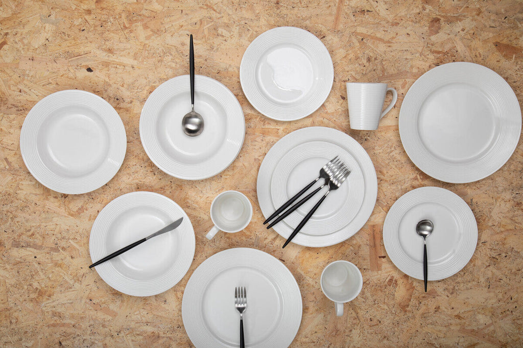 Orsina Avie 16-Piece Cutlery Set – Matte Black and Silver Flatware