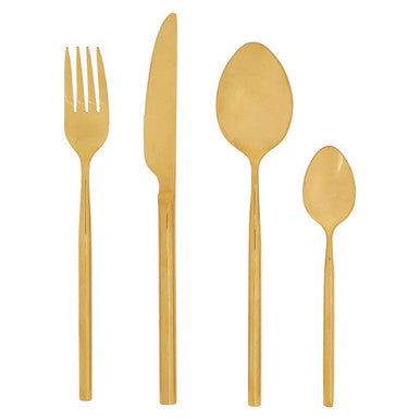Orsina Modern Retro 16-Piece Gold Stainless Steel Cutlery Set