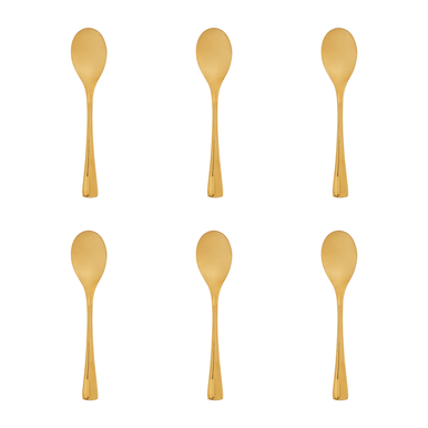 Orsina Modern Retro Gold Teaspoons – 6-Piece Stainless Steel Set