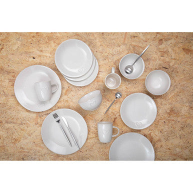 Orsina Modern Retro 16-Piece Matte Silver Stainless Steel Cutlery Set
