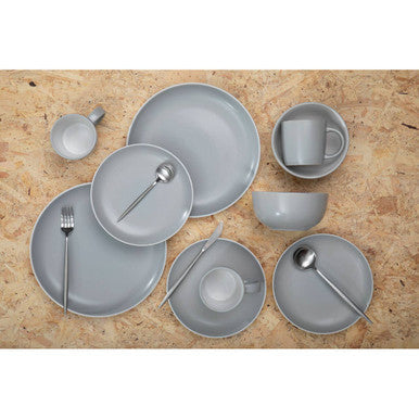 Orsina Modern Retro 16-Piece Matte Silver Stainless Steel Cutlery Set