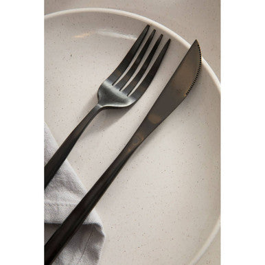 Orsina Matte Black Cutlery Set – 16 Piece Stainless Steel Flatware
