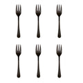 Orsina Modern Retro Cake Forks - Set of 6 Matte Black Stainless Steel