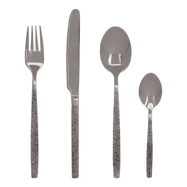 Orsina Avie 16 Piece Cutlery Set – White Marble Pattern Flatware
