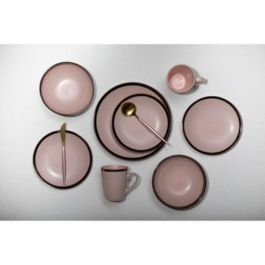 Orsina Avie 16-Piece Pink and Gold Cutlery Set | Modern Flatware