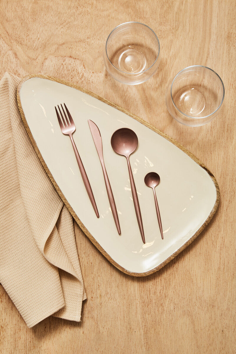 Orsina Avie 16-Piece Matte Pink Cutlery Set | Stainless Steel Flatware