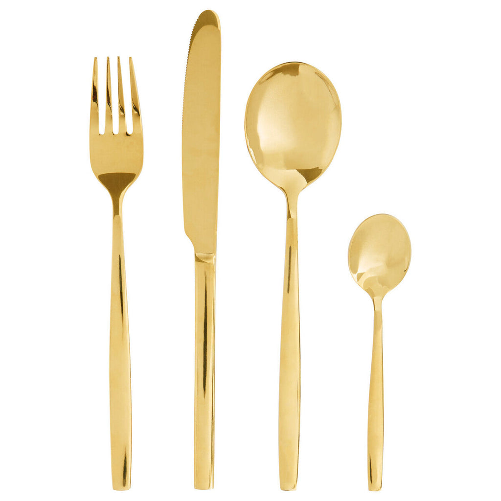 Orsina Avie 16 Piece Gold Stainless Steel Cutlery Set | Service for 4
