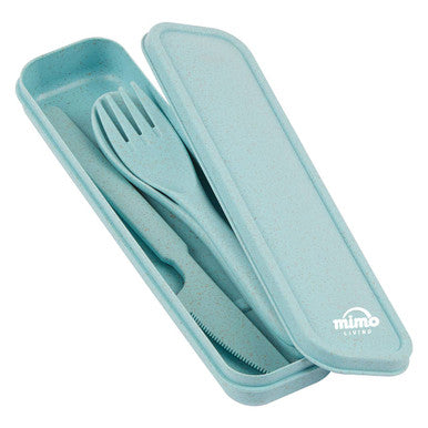 Orsina Wheat Straw Travel Cutlery Set – 3-Piece Portable Mint Utensils