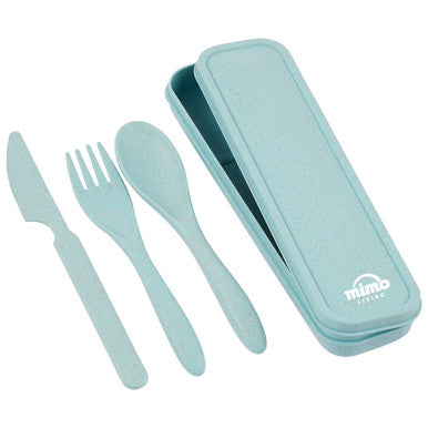 Orsina Wheat Straw Travel Cutlery Set – 3-Piece Portable Mint Utensils