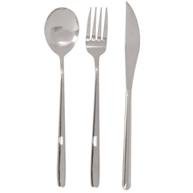Orsina 6-Piece Silver Travel Cutlery Set | Stainless Steel & Wheat Case